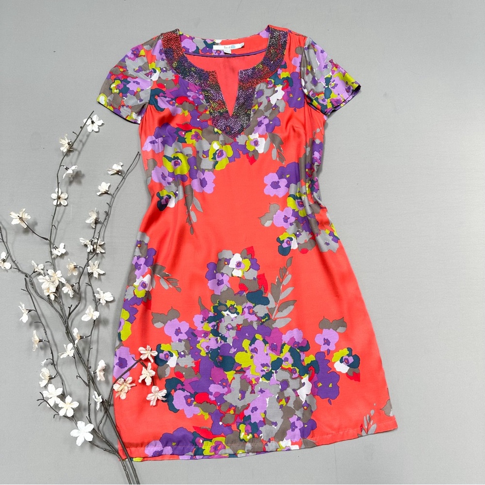 BODEN silk blend floral dress, US 6. - Picture 1 of 7